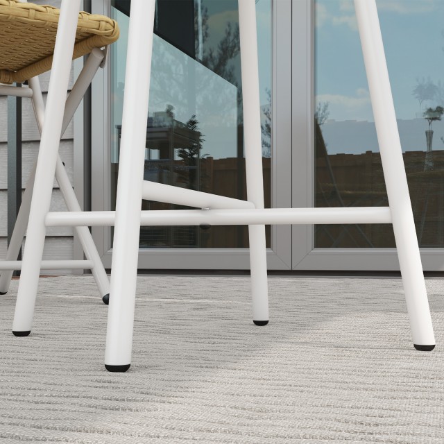 Τραπεζάκι σαλονιού Outsunny Modern Garden σε Rattan and Steel, 50x50x55 cm, μαύρο και ξύλο 867-192V00ND