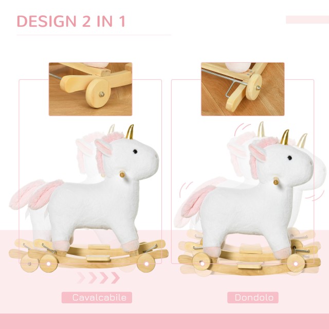 HOMCOM Rocking Horse - Λευκό 330-142