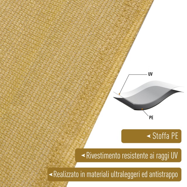 Outsunny Awnings Sail Ορθογώνια προστασία UV σε PE, άμμο, 4x6m 100110-059SA