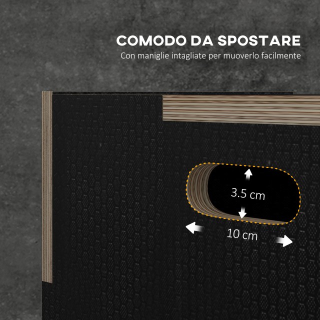 SPORTNOW Plyometric Jump Box σε 3 ύψη σε αντιολισθητικό ξύλο, 76-61-51cm, μαύρο A93-055V02BK