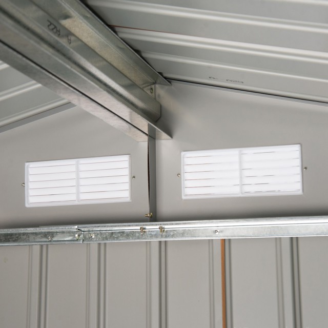 Outsunny Garden Shed Εργαλειοθήκη σε Ατσάλι, Υπόστεγο Κήπου από Ατσάλι με Συρόμενες Πόρτες, 213x130x185cm, Κίτρινο 845-030YL