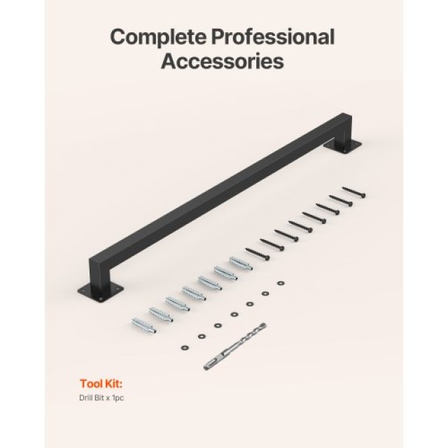 VEVOR Σιδερένια Μαύρη Κουπαστή Σκάλας 915mm Τοίχου BGSTZFGFS3FTNONY...