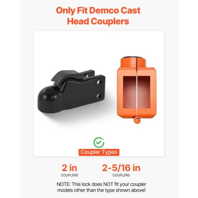 VEVOR Κλείδωμα Κολλάρου για Σύζευξη 2 & 2-5/16 Ιντσών Τρέιλερ KHSTC...