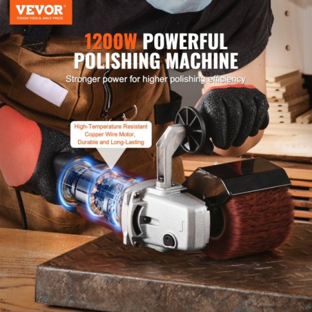 VEVOR Μηχανή Γυαλίσματος Μετάλλων 1200W 6-Ταχύτητες 4 Τροχοί  LSJ12...