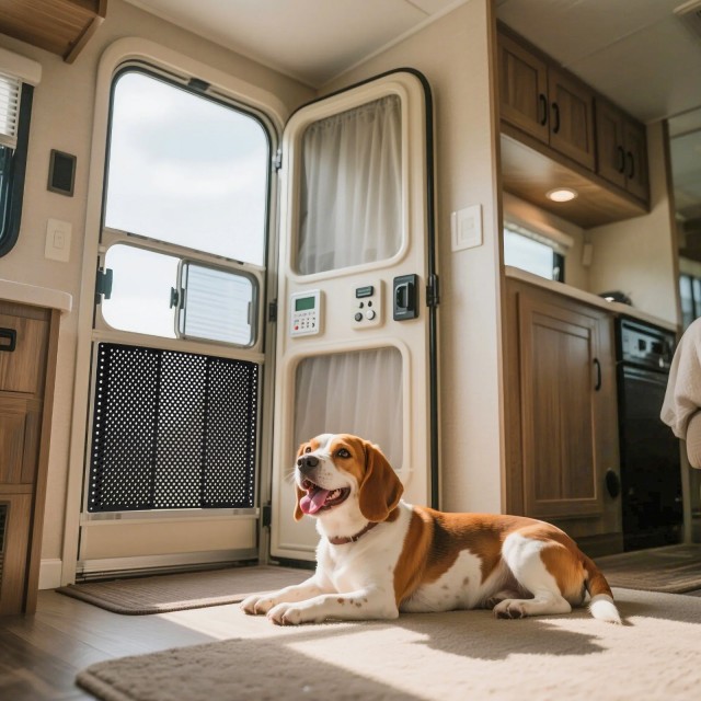 VEVOR Ρυθμιζόμενη Προστασία Πόρτας RV για Κατοικίδια, 558.8–800 mm ...