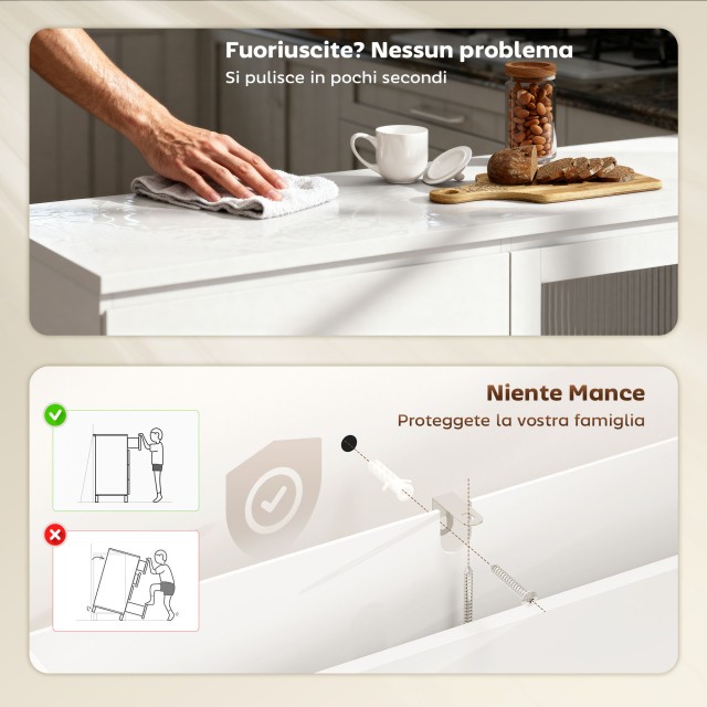 HOMCOM Μπουφές Κρεντένζα από Ξύλο με 4 Συρτάρια και Ντουλάπι με Γυά... HOMCOM Μπουφές Κρεντένζα από Ξύλο με 4 Συρτάρια και Ντουλάπι με Γυά...