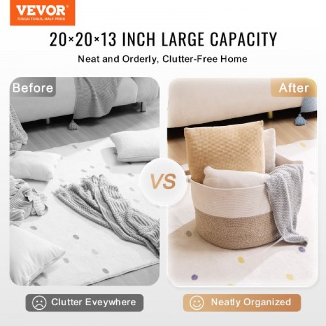 VEVOR  Καλάθι Αποθήκευσης Βαμβακερό 67L 50x50x33 εκ.  MZCWLYZTL20W9...