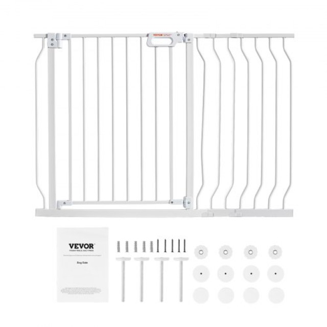 Πύλη Ασφαλείας VEVOR για Μωρά & Κατοικίδια, 75-123cm, Λευκή  LGXCWZ...