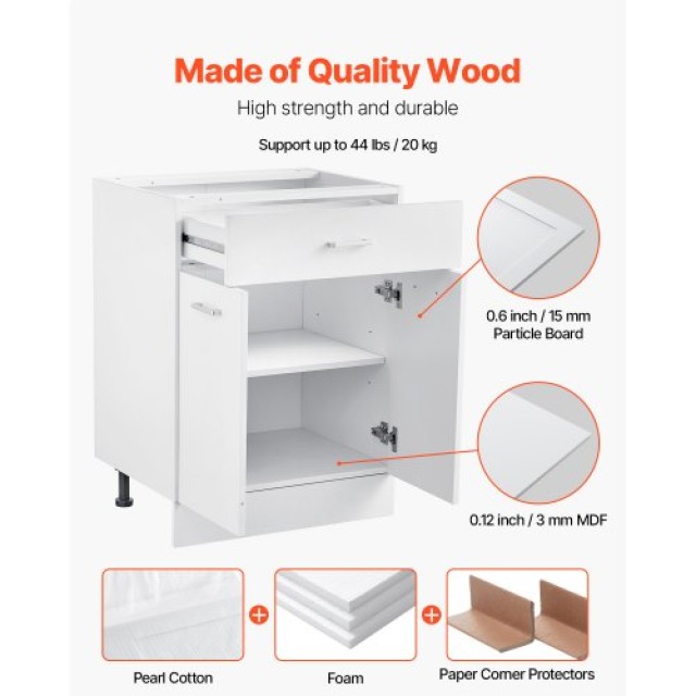 VEVOR Συρταριέρα Συναρμολόγησης 24 x 19 x 32 Στυλ Shaker CJDJCJDJ1C...