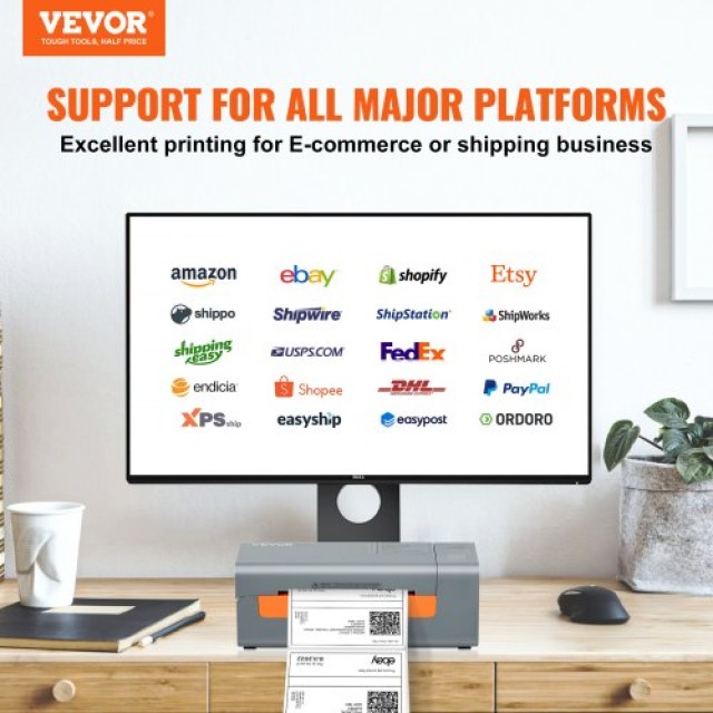 Εκτυπωτής Θερμικών Ετικετών VEVOR 4x6, Γκρι  YSBQDYJFTSYCOUCA5V2