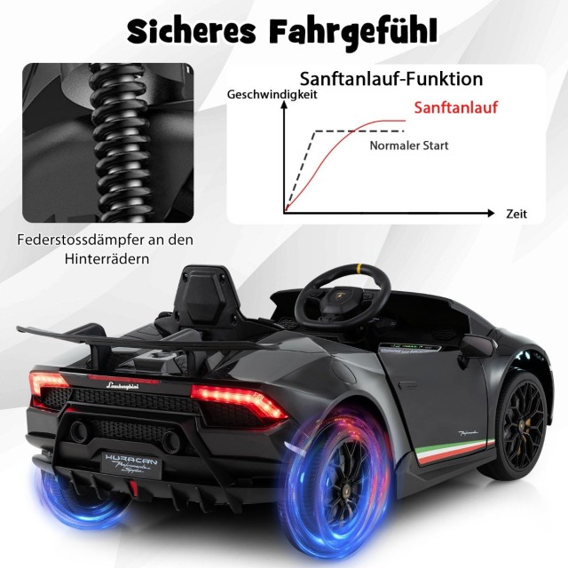 Costway  Παιδικό Ηλεκτρικό Αυτοκίνητο Lamborghini 12V με Τηλεχειριστήριο και LED Φώτα TQ10293DE-DK