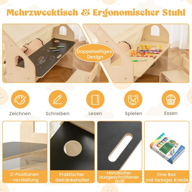 Costway Παιδική Σκηνή 6-σε-1 με Τραπέζι, Καρέκλα, Στρώμα & Πίνακα ... Costway Παιδική Σκηνή 6-σε-1 με Τραπέζι, Καρέκλα, Στρώμα & Πίνακα ...
