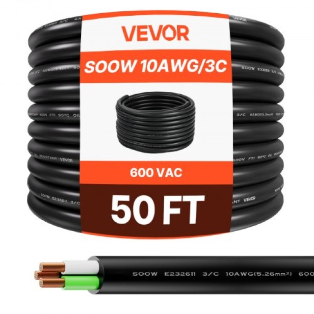 VEVOR 50 FT Xαλκος Καλωδιο Ρευματος 10AWG Επεκταση BXSDYXSOOWDLBSP4...