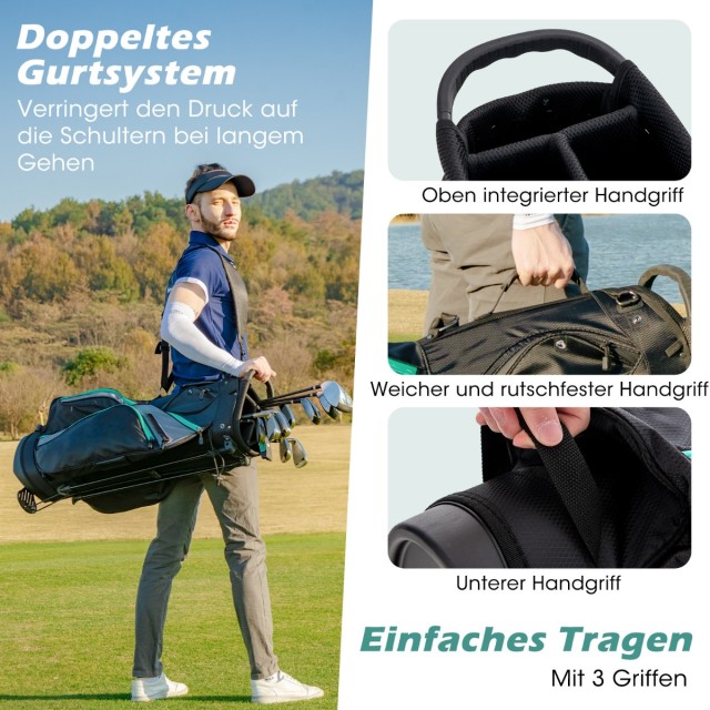 Costway Σετ Ανδρικών Δεξιόχειρων Μπαστουνιών Γκολφ 11 Τεμαχίων με Κ...