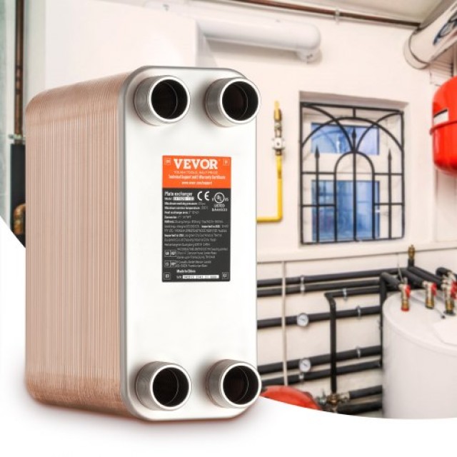 VEVOR Εναλλάκτης Θερμότητας 100 Πλακών 4*1-1/4 MNPT 5x12 Ανοξείδωτο 316L  QHBSHRQ51210IH0Z3V0