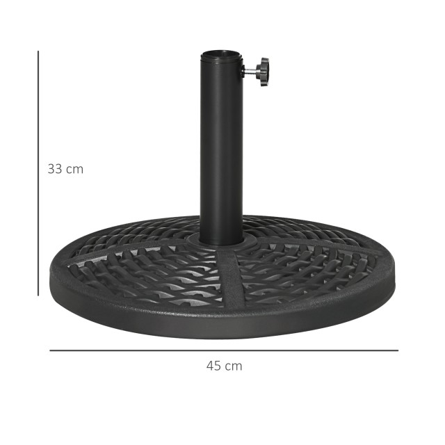 Outsunny Round Rattan Effect Garden Base Parasol Ø45cm Βάρος 9,5kg,...