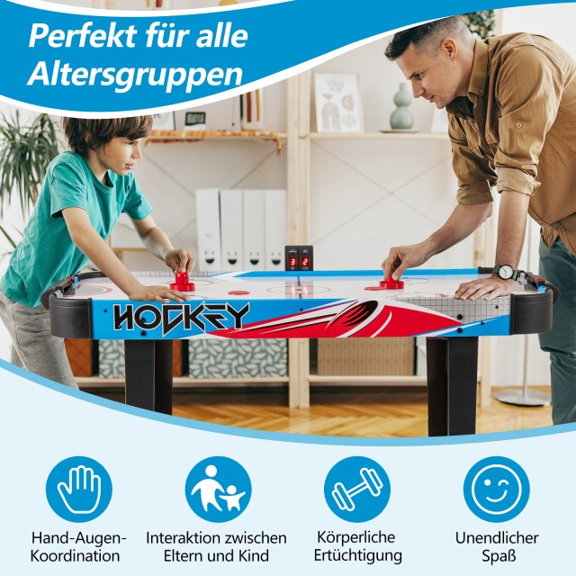 Costway Ηλεκτρικό Τραπέζι Air Hockey με LED Οθόνη 130 x 61 x 76 cm ...