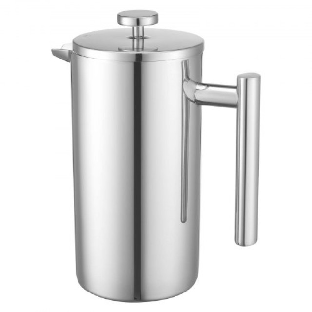 VEVOR Γαλλική Καφετιέρα 1.5L από Ανοξείδωτο Ατσάλι - Ασημί BXGKFYHB...