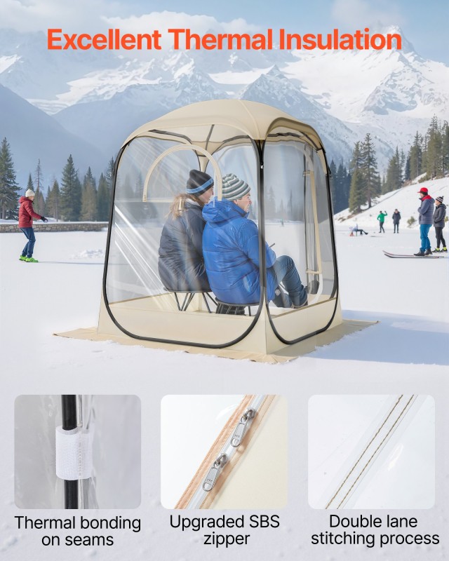 VEVOR Αυτόματη Διάφανη Σκηνή Σπορ 1.27x1.27 μ YDZ5050INCH068GSC001V0