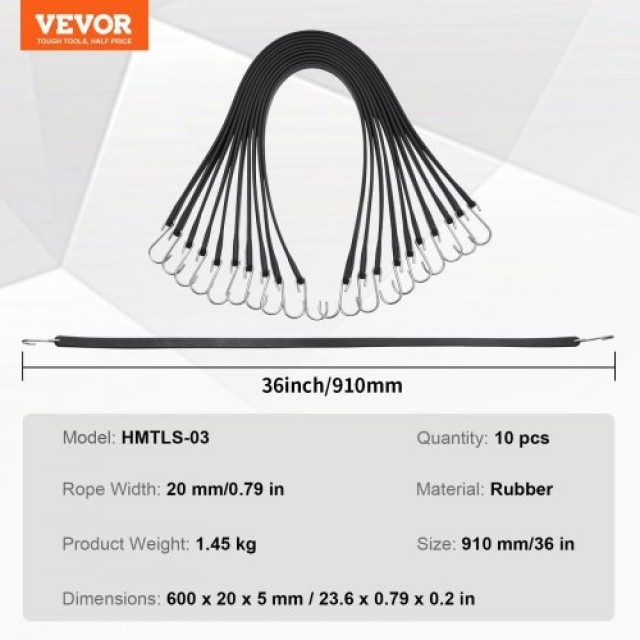 Σετ 10 Επίπεδων Ιμάντων VEVOR με S-Άγκιστρο 36  DLKZD36INCH1Y2ZI5V0