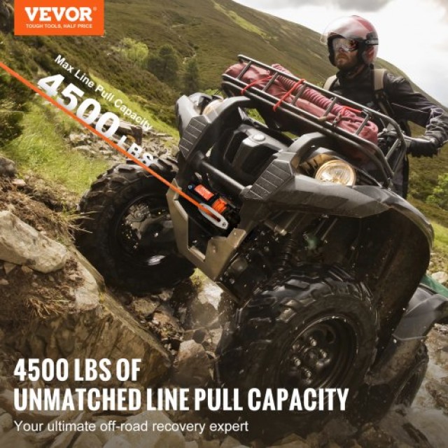Ηλεκτρικό Βίντσι VEVOR 4500 lb Συνθετικό Σχοινί Αδιάβροχο Τηλεχειρι...