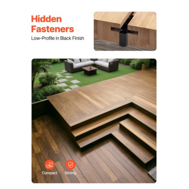 VEVOR Κρυφές Συνδετήρες για Σύνθετες Σανίδες - Μαύροι YBSJGJ90PCSS4...