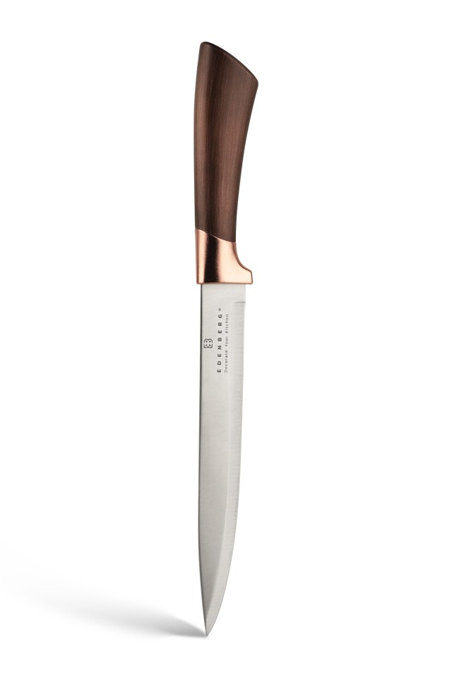 Edenberg Σετ Μαχαιριών 6 τεμαχίων σε Καφέ/Χρυσό Μπλοκ EB-5111 Edenberg Σετ Μαχαιριών 6 τεμαχίων σε Καφέ/Χρυσό Μπλοκ EB-5111