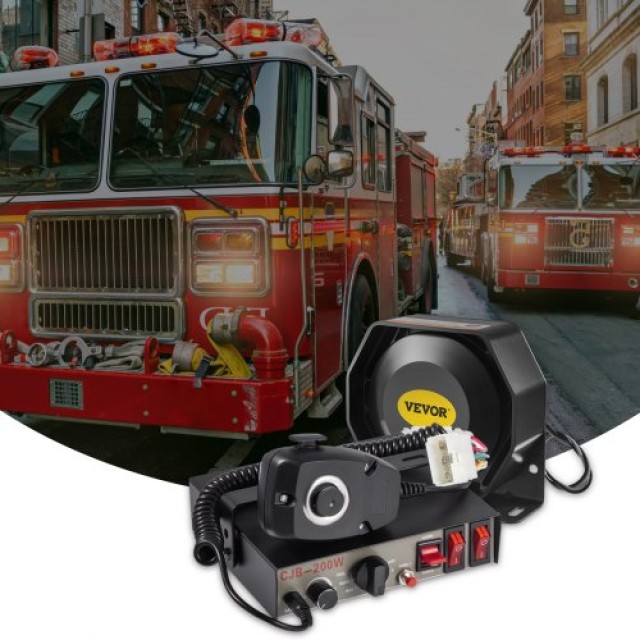 Δέσμη Σειρήνας VEVOR 8 Ήχων, 200W με Σύστημα MIC για Οχήματα Έκτακτ...