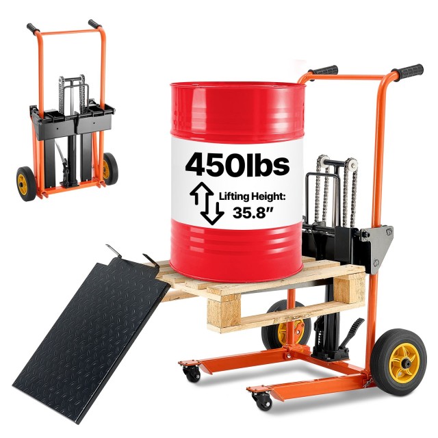 VEVOR Ανυψωτικός Χειροκίνητος Στοίβακας 450 lbs Καρότσι-Παλαντέζα 3...