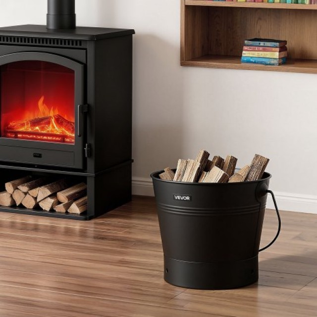 VEVOR Δοχείο Στάχτης Τζακιού 4-σε-1 με Καπάκι, Φτυάρι, Σκουπάκι και...