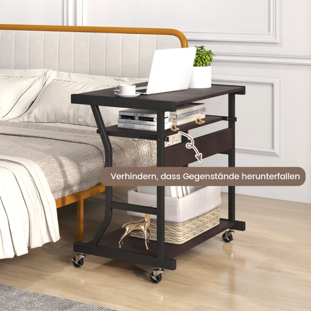 Costway Γραφείο Υπολογιστή με Ρόδες & Συρόμενη Επιφάνεια Πληκτρολογ...