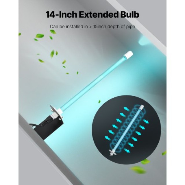 VEVOR Σύστημα Καθαρισμού Αέρα HVAC με Λάμπα UV 18W 14 ιντσών και Μαγνήτη για Καθαρισμό Πηνίων σε Αγωγό UVZJKGDJHQ1160OORV2