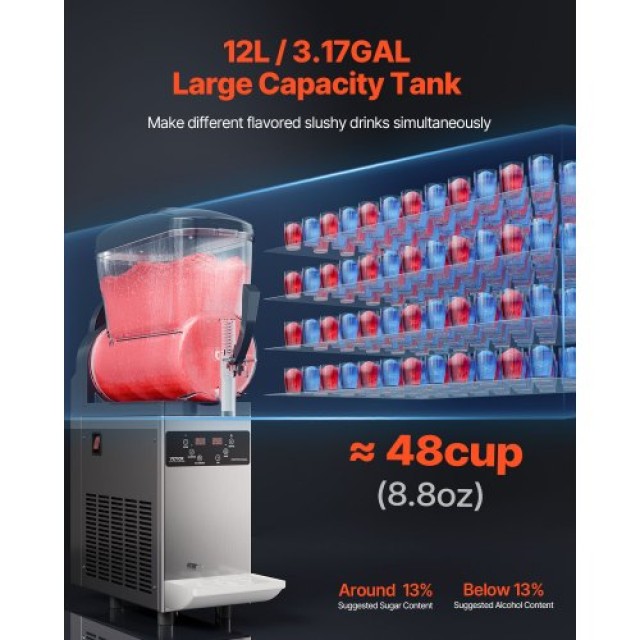VEVOR  Μηχανή Σλάσι 12L για Μαργαρίτες & Παγωμένα Ροφήματα  SYXRJX112LDG5GWSUV2