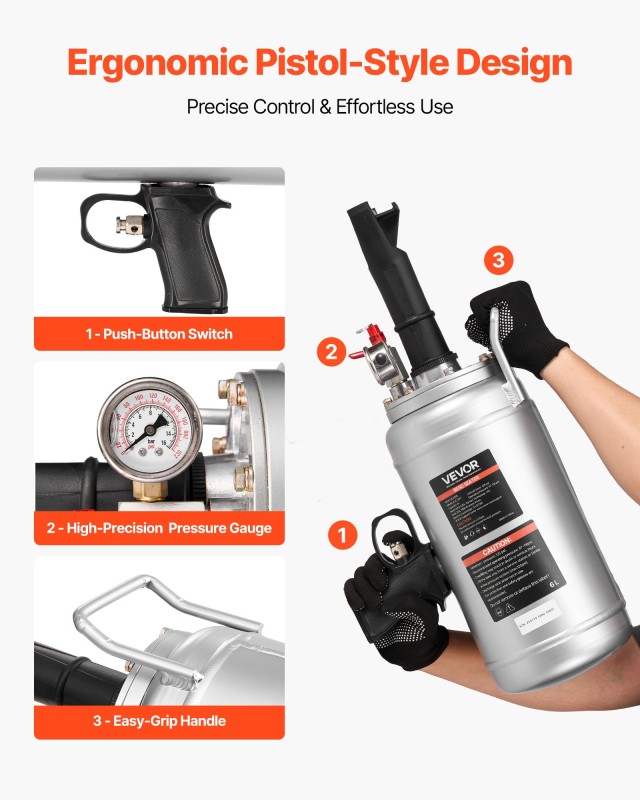 VEVOR Φορητός Φουσκωτής Ελαστικών 1.6 Γαλ / 6 Λ - Χειρός για Αυτοκί...