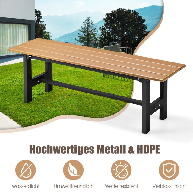 Costway Εξωτερικός Πάγκος Καθιστικού από HDPE με Ανθεκτική Κατασκευή και Εργονομικό Σχεδιασμό NP11139BN