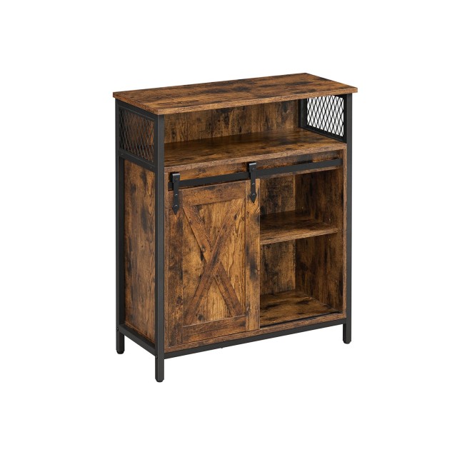 VASAGLE Βιομηχανικό Ντουλάπι Αποθήκευσης 70x30x80cm με Ρυθμιζόμενα Ράφια και Συρόμενη Πόρτα LSC089B01
