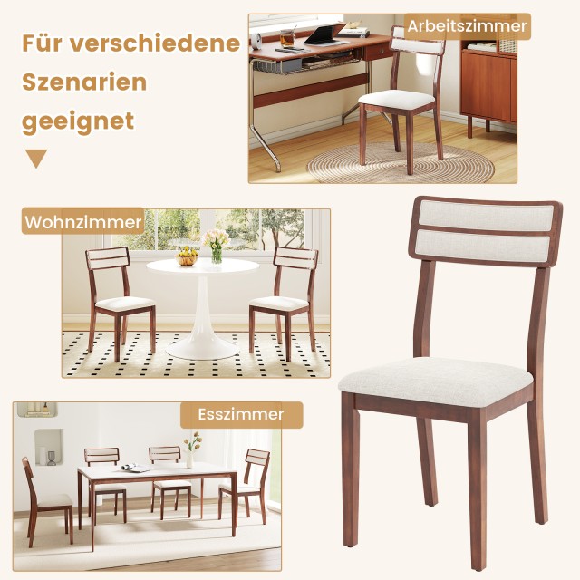 Costway Σετ 2 Καρεκλών Τραπεζαρίας με Μαξιλάρι και Πόδια από Ξύλο Κ... Costway Σετ 2 Καρεκλών Τραπεζαρίας με Μαξιλάρι και Πόδια από Ξύλο Κ...