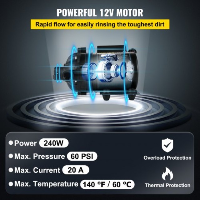 VEVOR Αντλία Καθαρισμού, 12V DC, 7 GPM 60 PSI, Μέγ. 10 FT Ανύψωση Α...