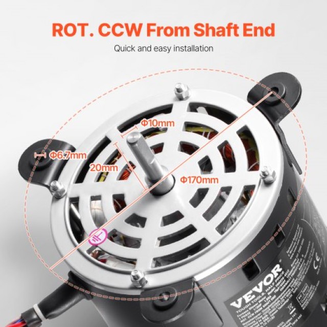 VEVOR Κινητήρας Φυσητήρα Καμίνου 1/3HP 220V 1.95A 1250RPM 3 Ταχυτήτ...