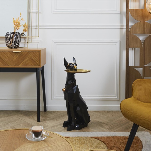 Διακοσμητικό Σκυλάκι με Δίσκο Home Deco Factory 34 x 72 x 46 cm HD0161