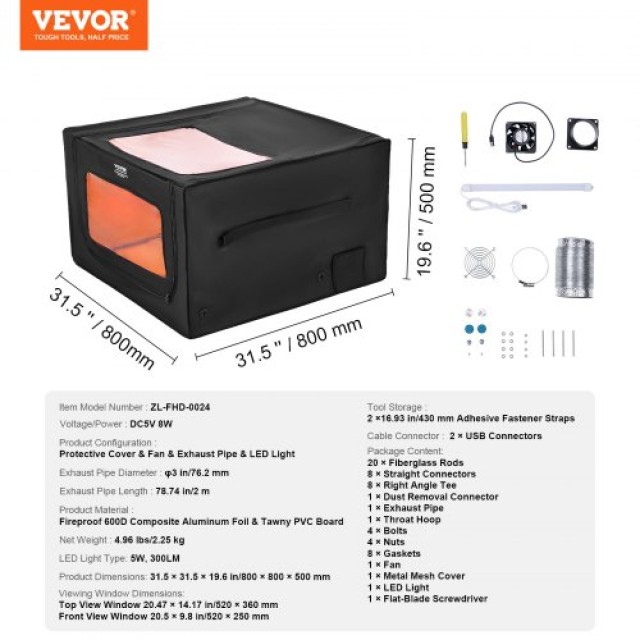 VEVOR Πυρίματη Κάλυψη Χαρακτικού Λέιζερ 31.5 x 19.6 JGDKJBHZJGDKVPB...