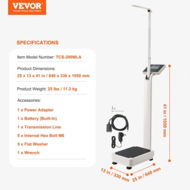 Ιατρική Ψηφιακή Ζυγαριά VEVOR 500LB για Βάρος & Ύψος  LSDZSYSC500LYYOYYV2