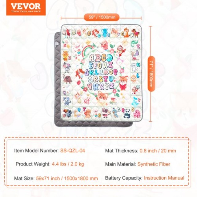 VEVOR  Πατάκι Παιχνιδιού 59x71 για Μωρά - Μαλακό & Παχύ BZPXDBZ08YC5XRI9SV0