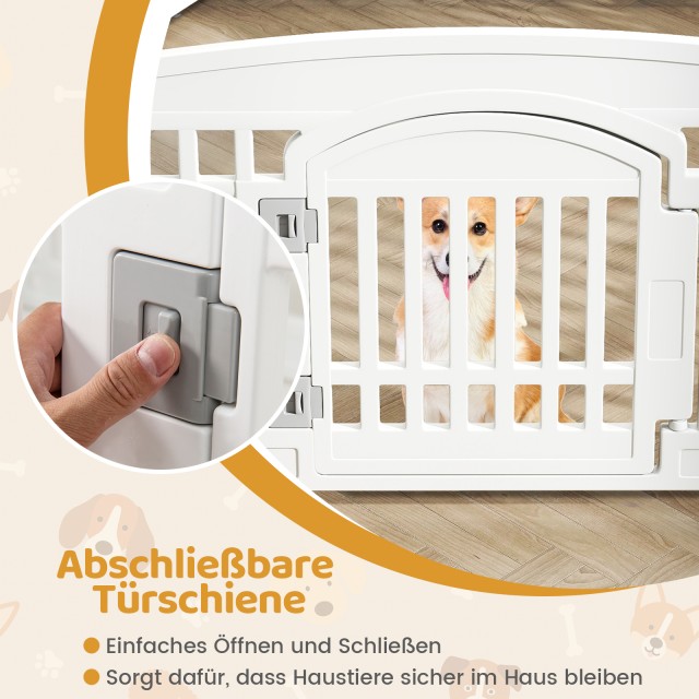 Costway Πτυσσόμενος Εκπαιδευτικός Χώρος Κουταβιών με 6 Πάνελ και Κλ...