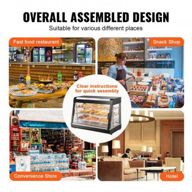 Επαγγελματική Θερμαινόμενη Βιτρίνα 3 Επιπέδων VEVOR  TYZSJ3C35YCYVL...