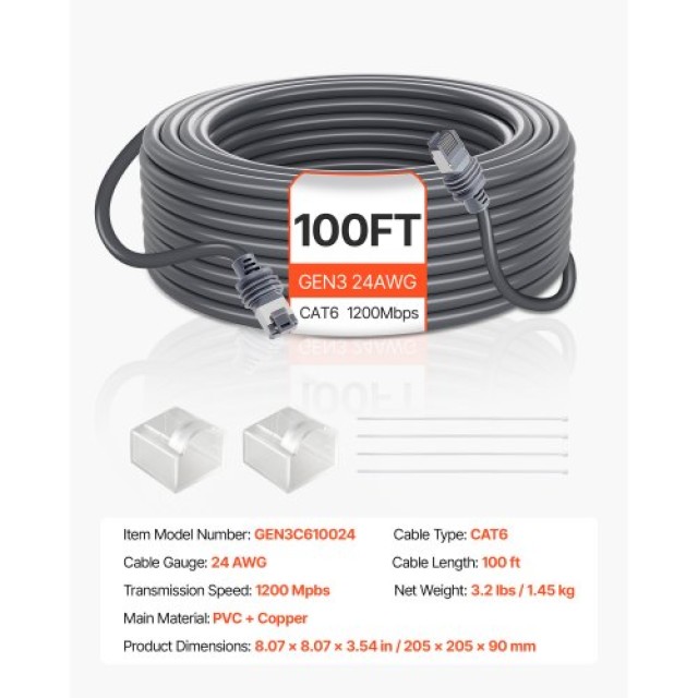 VEVOR Starlink Γενιά 3 Καλώδιο Επέκτασης 100 FT 1200 Mbps XLYZDLGEN...