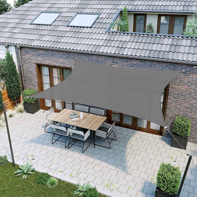 SONGMICS Σκίαστρο Ηλιοπροστασίας 2x3m -  Γκρι, GSH23BK 