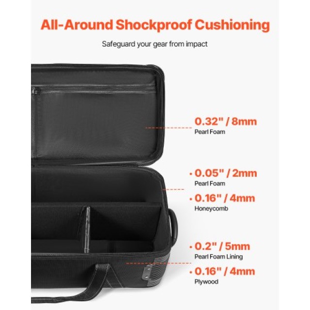 VEVOR Τροχήλατη Θήκη Εξοπλισμού Στούντιο 131x36.5x38cm για Κάμερες ...