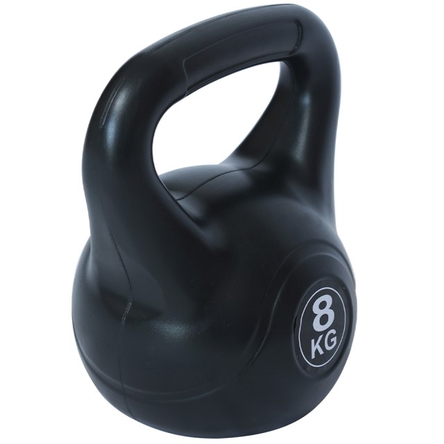 BAKAJI  Kettlebell 8 Kg από PVC με τσιμέντο, αντιολισθητική λαβή, βάρος για γυμναστική.  02839095