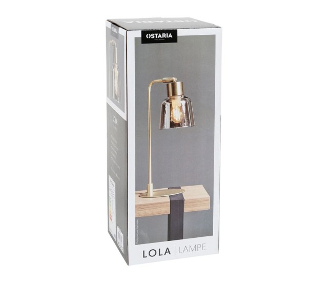 Ostaria Λάμπα μεταλλική και γυάλινη Lola χρυσή E14 40w 150cm -33045